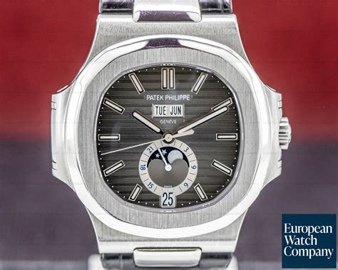 patek philippe 5726a-001 nautilus annual calendar with moon phases|Patek Philippe Nautilus black strap.